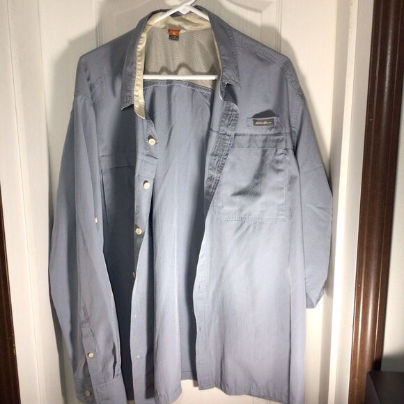 Eddie Bauer Shirt Men's TXL Blue Classic Fit Travex Hiking Camping Outdoor - Picture 1 of 16